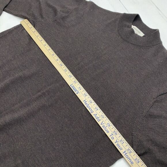Pronto Uomo Men's Brown Sweater Size Large 100% Merino Wool Long Sleeve - Picture 8 of 11